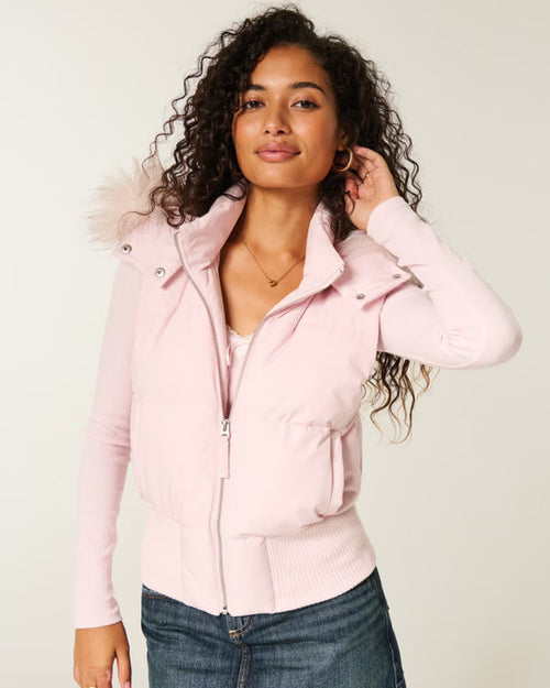 Marshmallow Crop Puffer